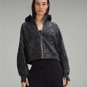 Lululemon Scuba Oversized Full-Zip Hoodie lined leopard wp xs/s
